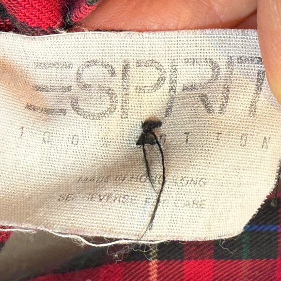 Vintage Esprit Plaid Jacket Medium Red Tartan 80s 90s Retro Cottagecore Plaid - Picture 11 of 12